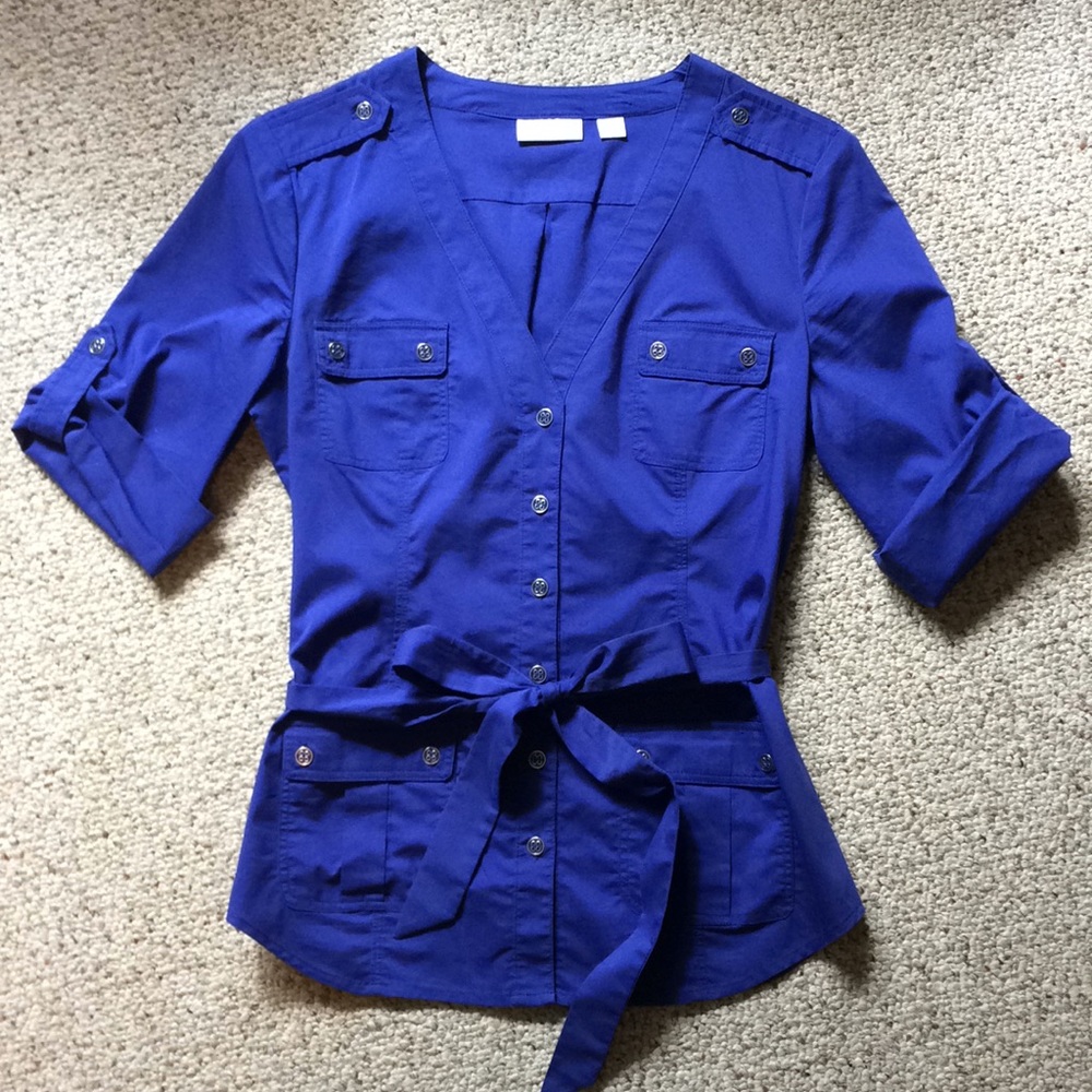 New York and Company V-neck button down top